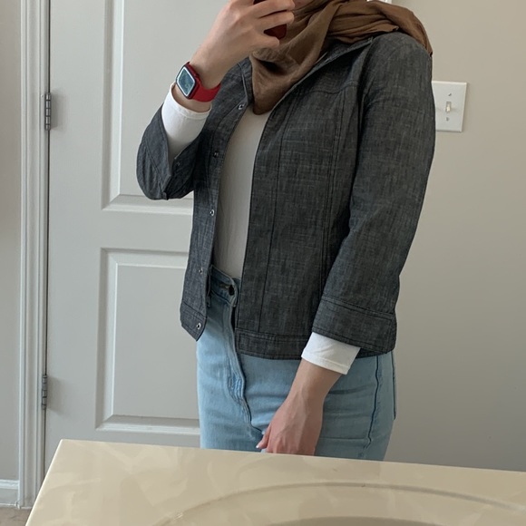 Dark Grey Patterned Blazer - Picture 4 of 17